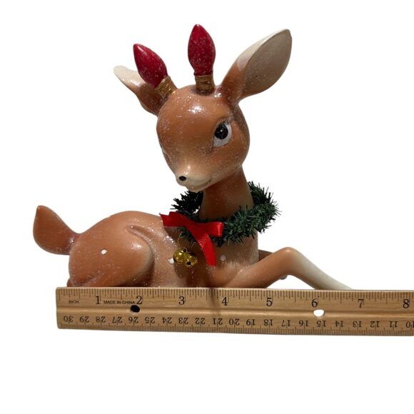 Ceramic Reindeer Figurine Set of 3 Christmas Holiday Decor Deer Figurine Retro - Picture 7 of 10